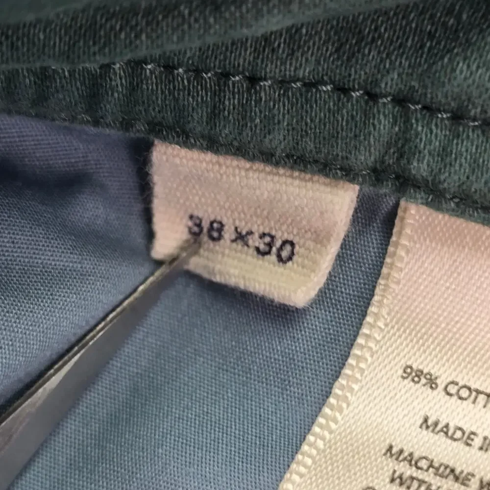 Onward Reserve Pants Mens 38x30 (38x29) Green 5 Pocket Stretch Casual Chino